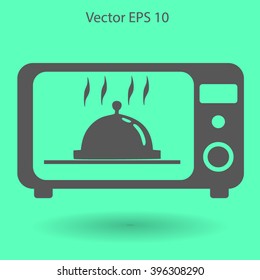 cooking in a microwave oven vector