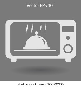 cooking in a microwave oven vector