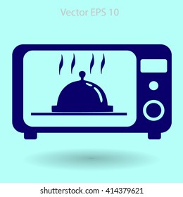 cooking in a microwave oven vector