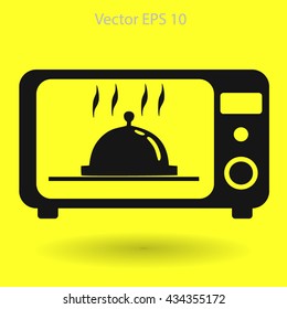 cooking in a microwave oven vector