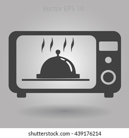 cooking in a microwave oven vector