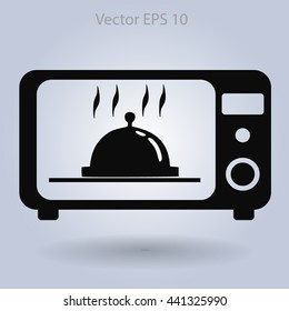cooking in a microwave oven vector