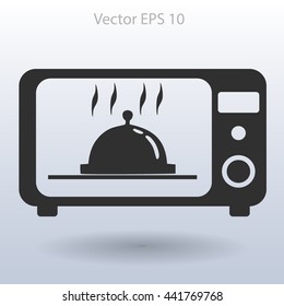 cooking in a microwave oven vector