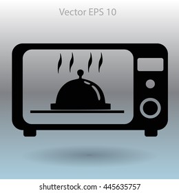 cooking in a microwave oven vector