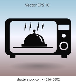 cooking in a microwave oven vector