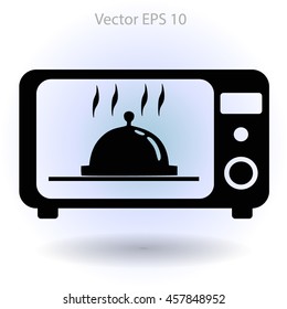 cooking in a microwave oven vector