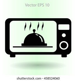 cooking in a microwave oven vector