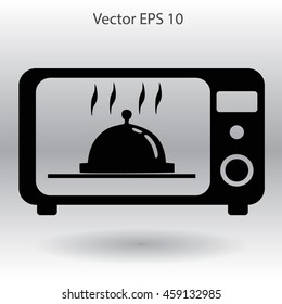 cooking in a microwave oven vector