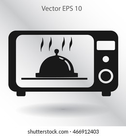 cooking in a microwave oven vector