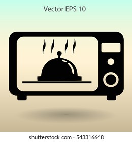 cooking in a microwave oven vector
