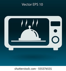 cooking in a microwave oven vector