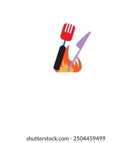 Logotipo minimalista de cocina o arte de Clip plano