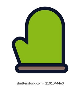 Cooking Mitt. Simple Vector Color Icon.