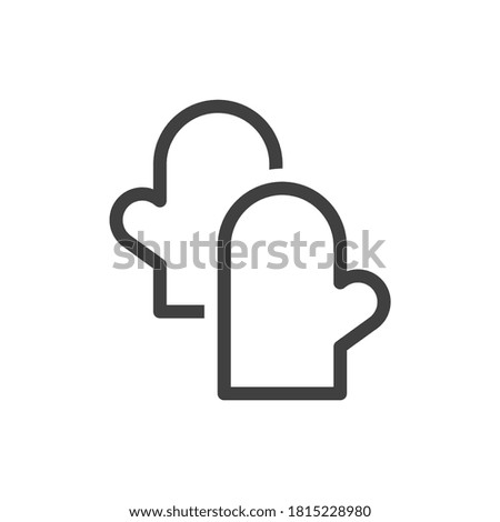 Cooking mittens icon. A simple linear image without unnecessary elements. Isolated vector on a pure white background.