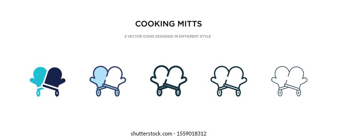 cooking mitts icon in different style vector illustration. two colored and black cooking mitts vector icons designed in filled, outline, line and stroke style can be used for web, mobile, ui