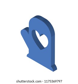 Cooking mitts isometric left top view 3D icon
