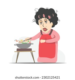 cooking mom for children. make a food