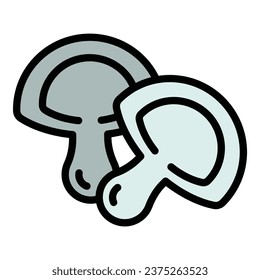 Cooking mushroom icon outline vector. Food shiitake. Chinese morel color flat