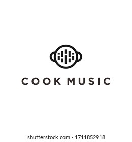 cooking music logo icon vector designs