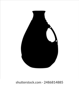 Cooking oil gallon silhouette on white background. Oil gallon icon sign vector illustration design.