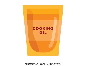 Aceite de cocina en bolsa. Ilustración plana simple