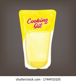 Cooking Oil Pouch Vector Design With Dark Background