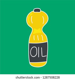 cooking oil vector. hand drawn icon. kitchen illustration. editable stroke.