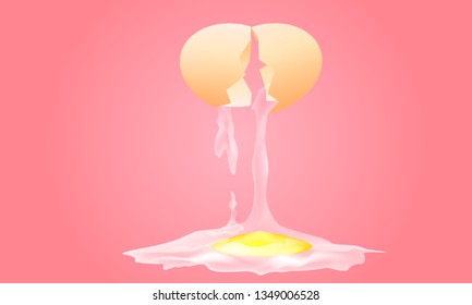 cooking omelet poached egg. happy easter day. vector illustration eps10