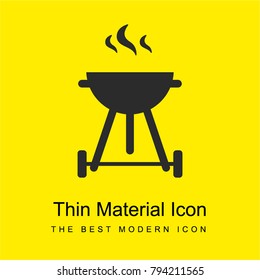 Cooking on the barbecue bright yellow material minimal icon or logo design