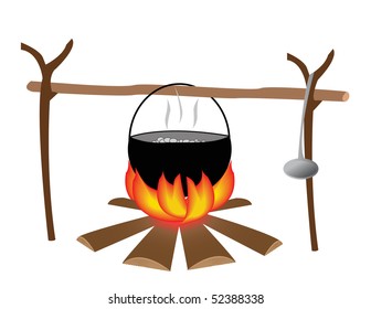 Cocinando en un incendio.