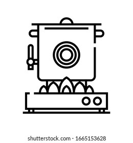 Icono de la línea de fuego, signo de concepto, ilustración del vector de contorno, símbolo lineal.