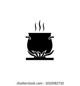 Cooking on fire vector icon