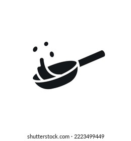 Cooking on a pan simple glyph icon. Vector solid isolated black illustration.