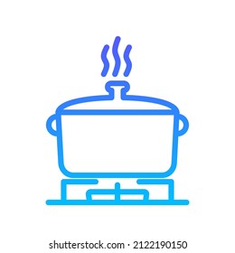 Kochen auf Stove Line Gradient Icon Design
