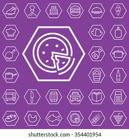 cooking outline, thin, flat, digital icon set for web and mobile