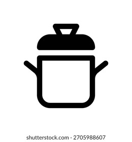 Cozinhar. Ícone de vetor de traçado com contorno e detalhes preenchidos em preto.