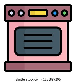 cooking oven  vector outline colored icon. Modern colored outline symbols. Collection of traditional elements.