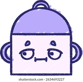 Dibujo de la tiza de la cacerola de cocina en colores brillantes del neón