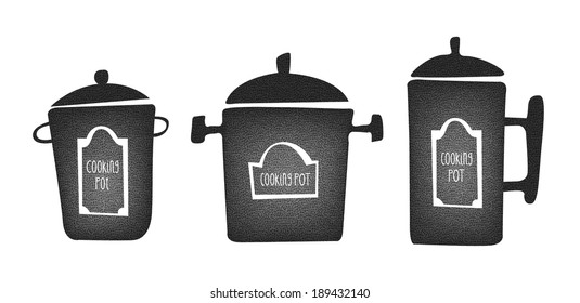 Cooking pan collection, Vector silhouette