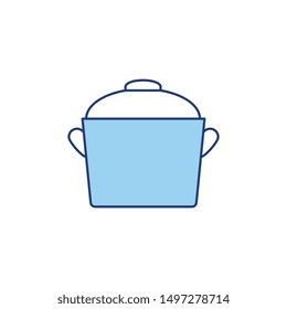 cooking pan color line icon for food