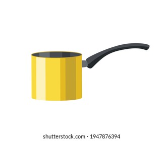 Cooking pan colorful vector illustration. Isolated icon of saucepan for soup, cookware for cooking. Utensils symbol design for cooking food processing
