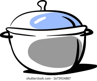 Dibujo de tambores de cocción, ilustración, vector sobre fondo blanco.