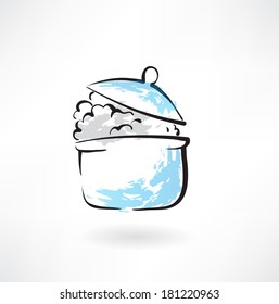 cooking pan grunge icon