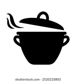 Cooking pan icon black pot icon vector isolated