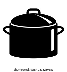 Cooking pan icon isolated on white background. Pan silhouette vector illustration. Kitchenware element.