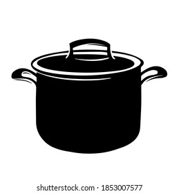 Kochen Sie eine Ikone einzeln auf weißem Hintergrund. Schwarze Silhouette