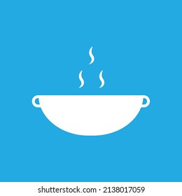 Icono de cocina, logotipo aislado en fondo azul