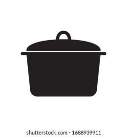 Cooking pan icon, Pot icon vector isolated