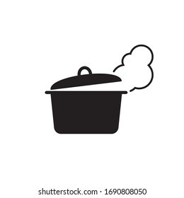 Cooking pan icon, Pot icon vector isolated