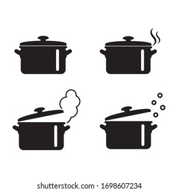 Cooking pan icon, Pot icon vector isolated